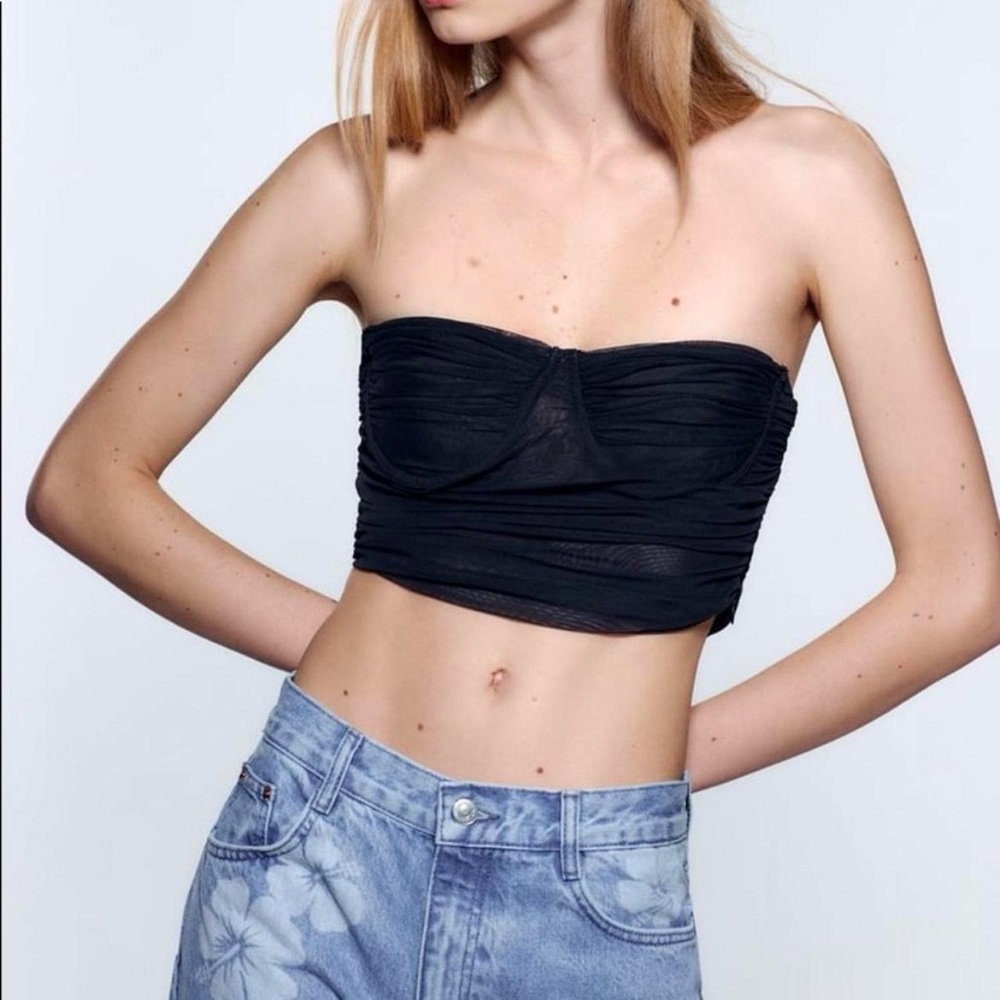NWT Zara Mesh Strapless Top